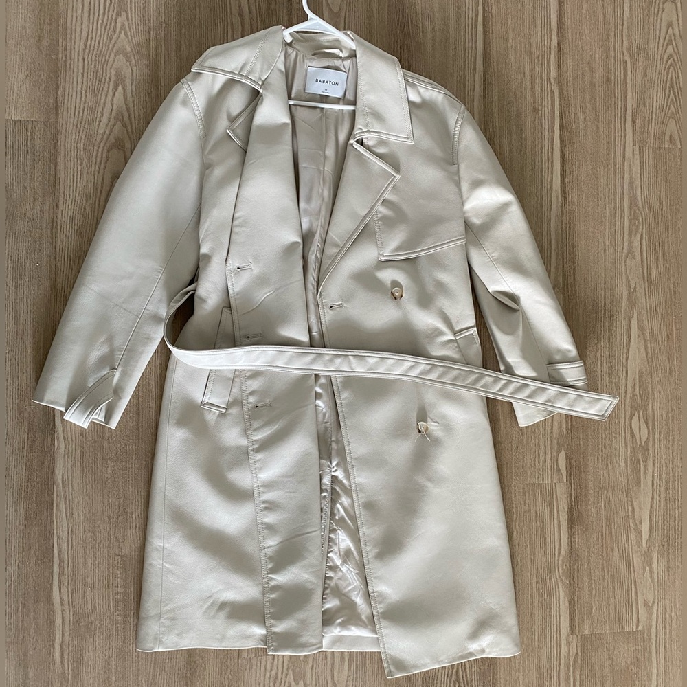 Aritzia vegan leather trench coat